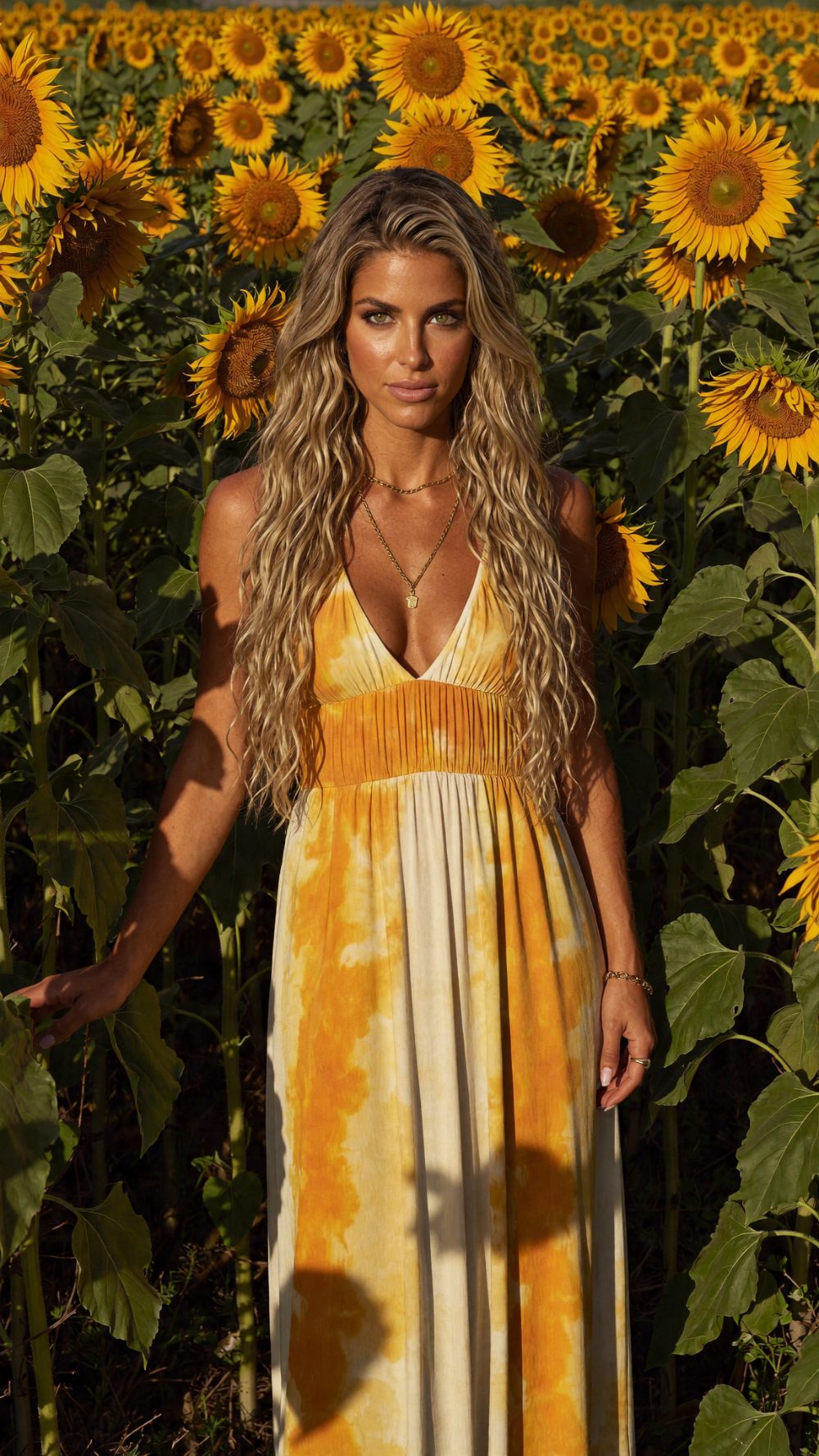 Portrait of Ava in a sunflower field
